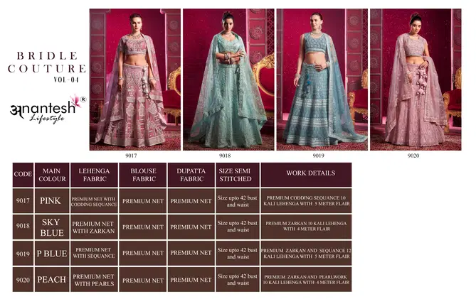 Bridle Couture Vol 4 By Anantesh Wedding Wear Net Lehenga Choli Orders In India